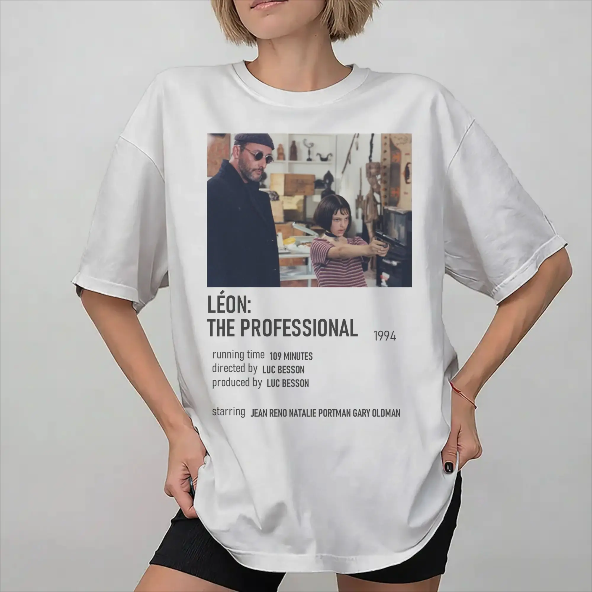 Graphic Printing Leons Movie The Professional T Shirt For Unisex  100% Cotton T-shirts Short Sleeve Tops