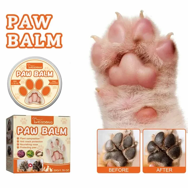 50g Pet Paw Balm Cat Dog Moisturizing Claw Cream Pet Foot Pads Prevent Cracking Noses Paws Moisturizer Cream Pet Supplies