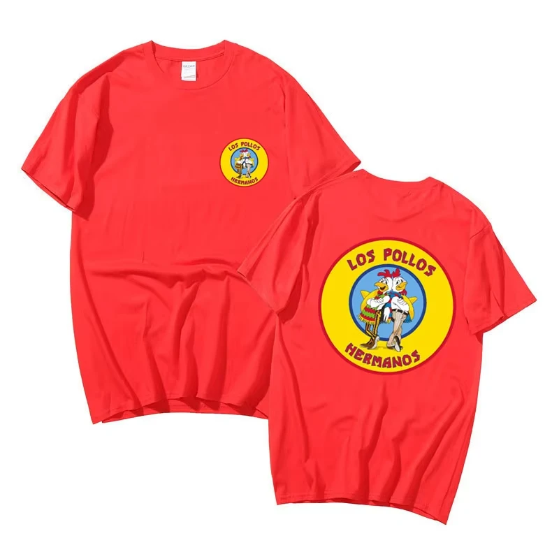 2026 Vintage Breaking Bad Pattern Tshirt Los Pollos Hermanos Chicken Brothers Graphic Tshirt Men Casual T-shirts Male Tees