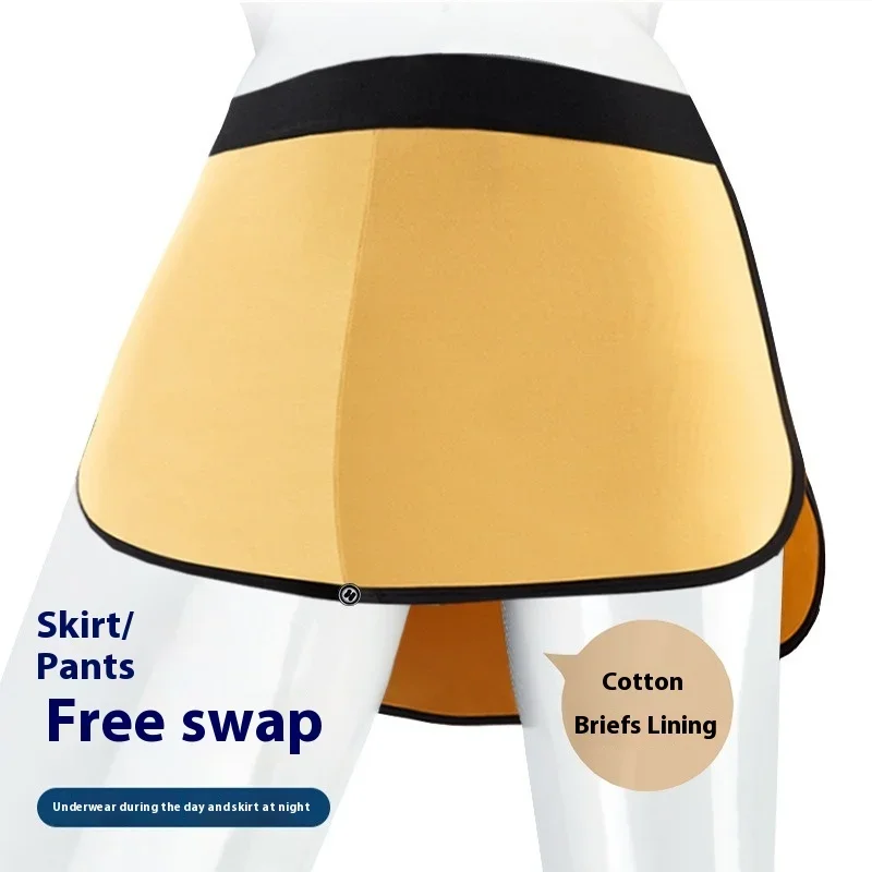 Men's 3-in-1 Boxer Shorts with Triangle Lining Elastic Waist Double-Layer Briefs Soft Comfortable Underwear