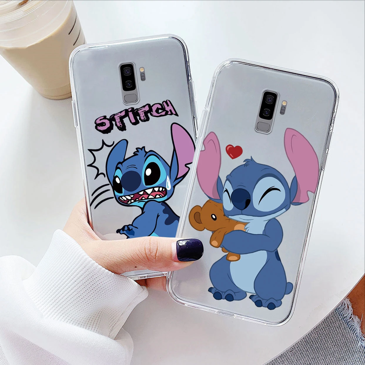 For Samsung Galaxy S9 S9 Plus Phone Case Cute Cartton Stitch Clear Back Cover Soft Silicone Shell For Samsung S9+ S 9 Coque Bags