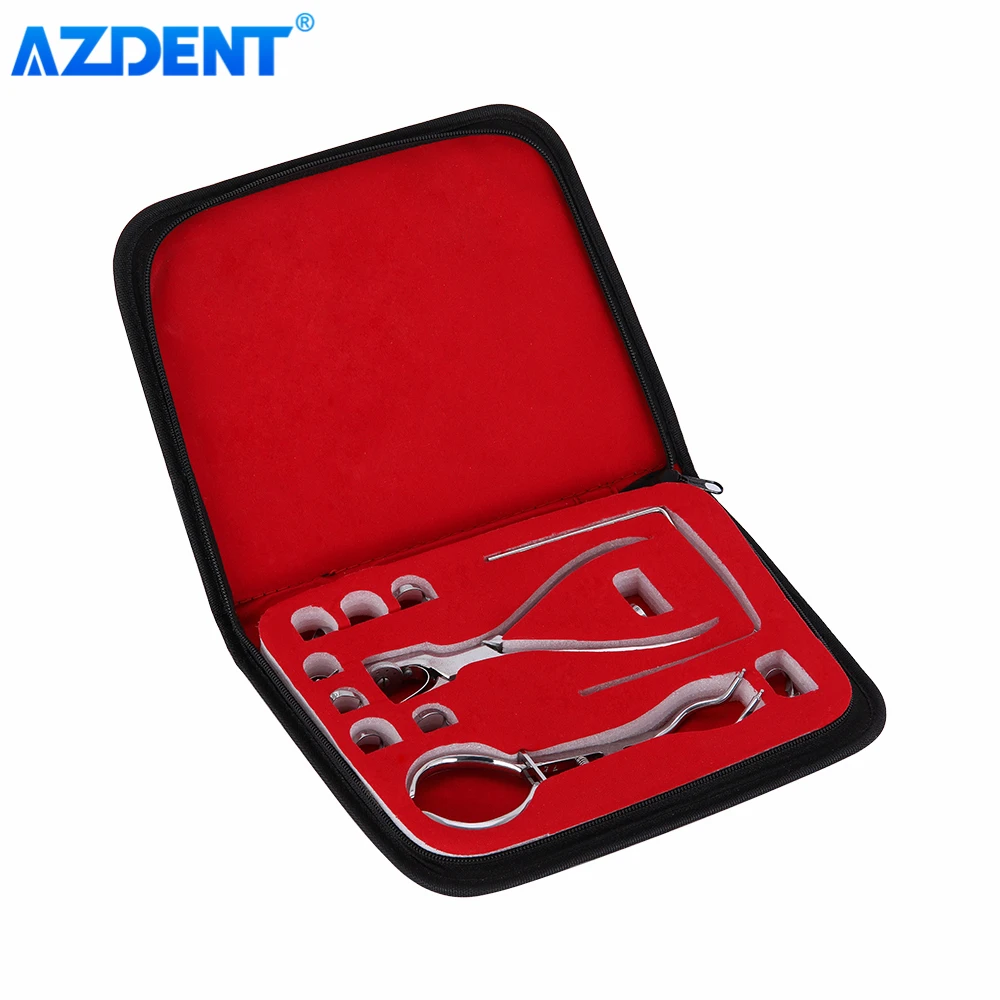 AZDENT Dental Dam Perforator Rubber Hole Puncher Set Mouth Opener Puncher Pliers Dentist Device Dentistry Tools Instrument