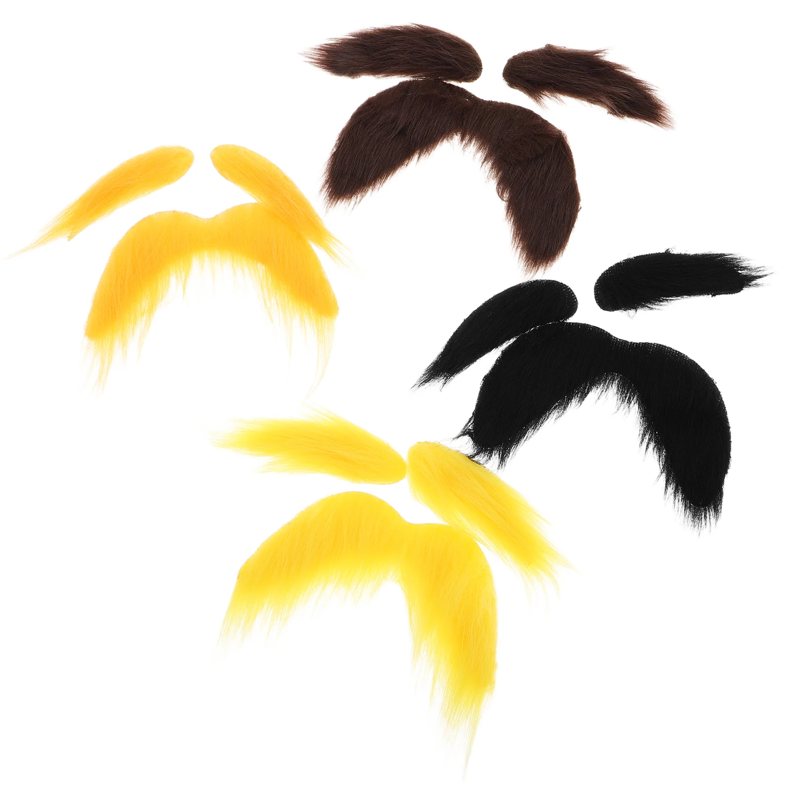 

4Sets Party Fake Beard Kit Realistic Costume Props for Halloween Cosplay Masquerade Adult Festive Gatherings Brown Black Orange