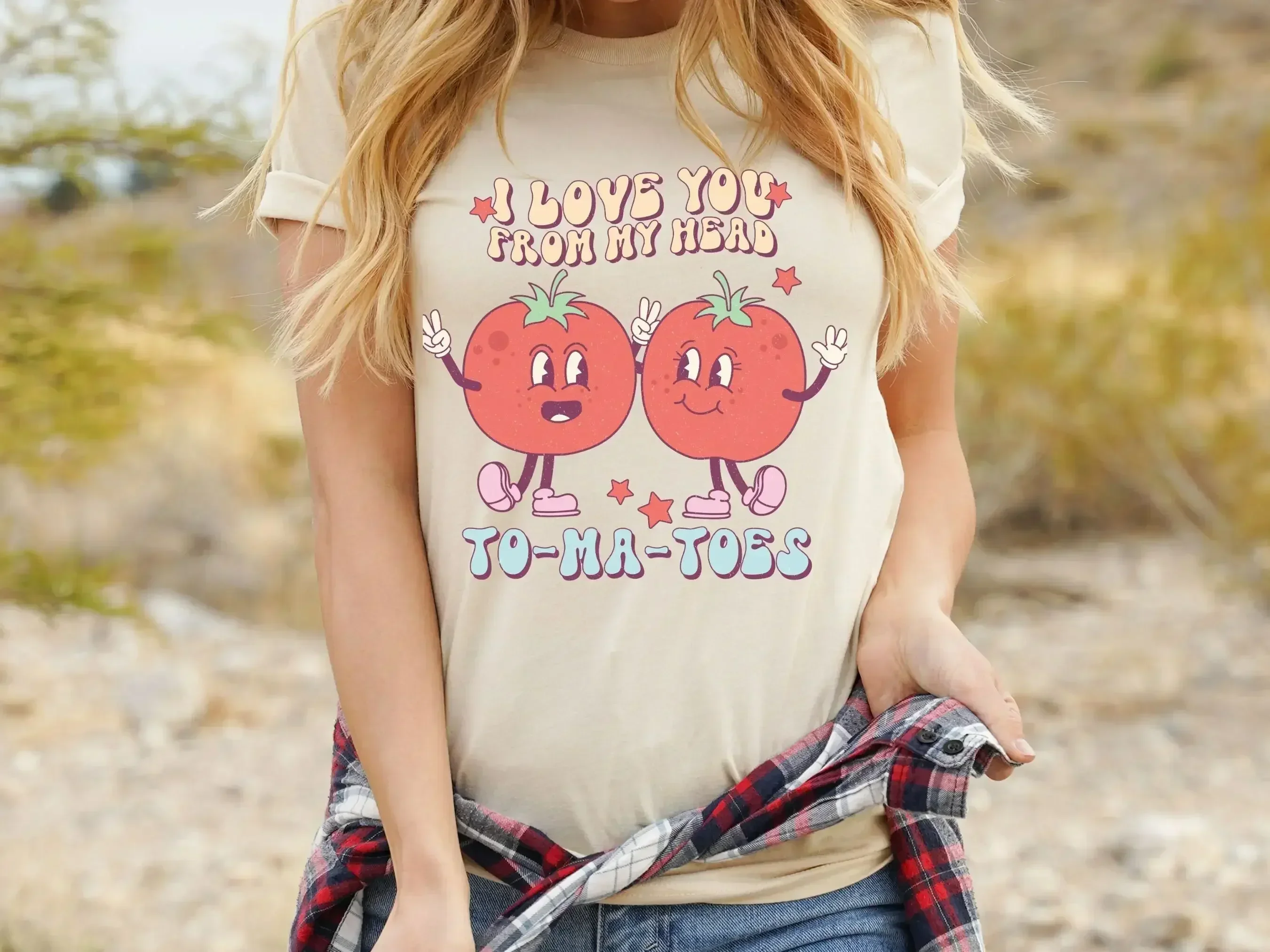 Retro Valentine T Shirt Cute Vegetable I Love You from my Head to Toes Funny Tomato Gardener Farmer Pun