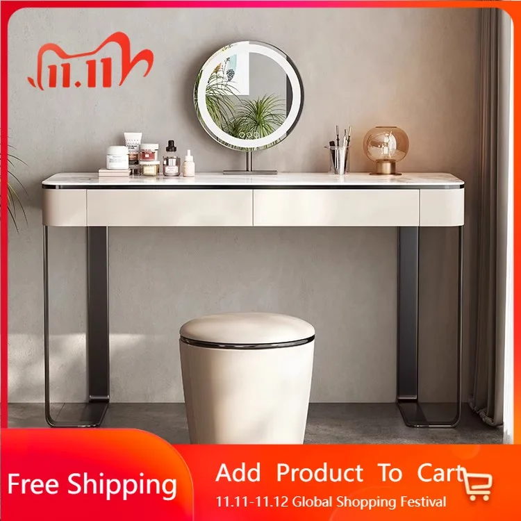 

Living Room Modern Vanity Table Bedroom White Makeup Luxury Chair Mirror Dressing Table Girl Drawers Vestidores Home Furniture