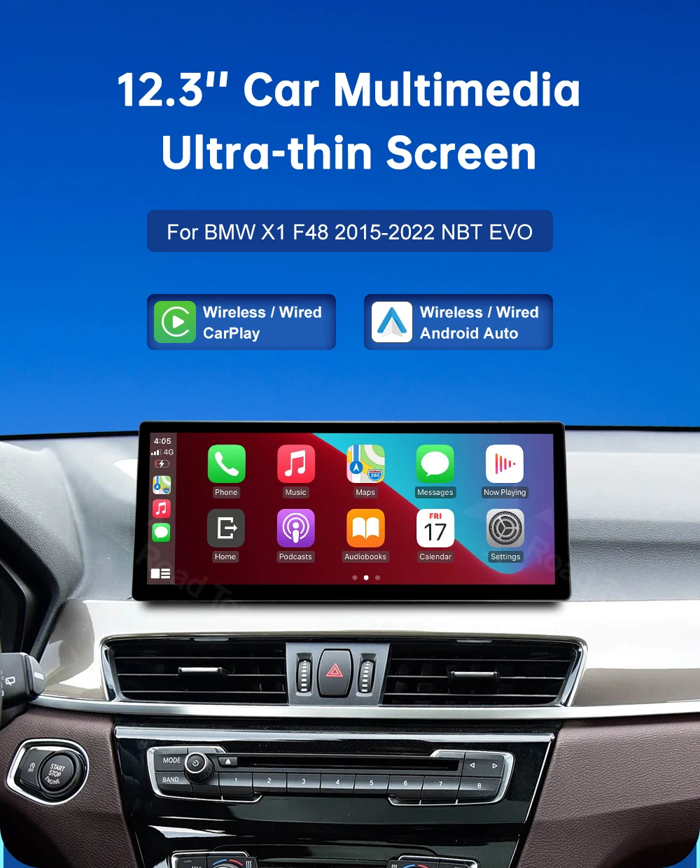 Road Top Linux Display Multimedia Player für BMW X1 F48 2015-2022 NBT EVO GPS Carplay Touchscreen – Detail 1