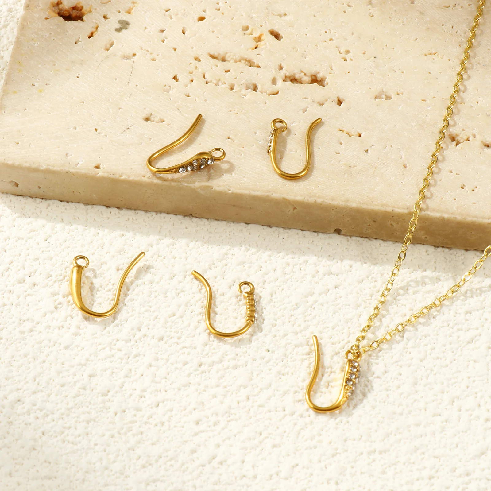 

Doreen Box 2pcs Stainless Steel Exquisite Ear Wire Hooks Earrings 18k Gold Plated Earrings For Diy Jewelry Making Accessories