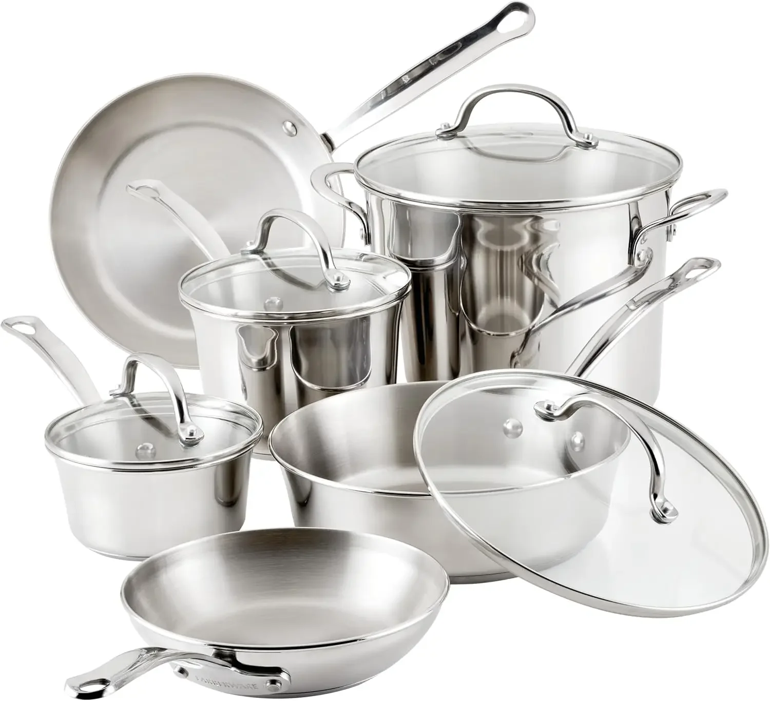 Millennium Stainless Steel Cookware Pots and Pans Set, 10 Piece