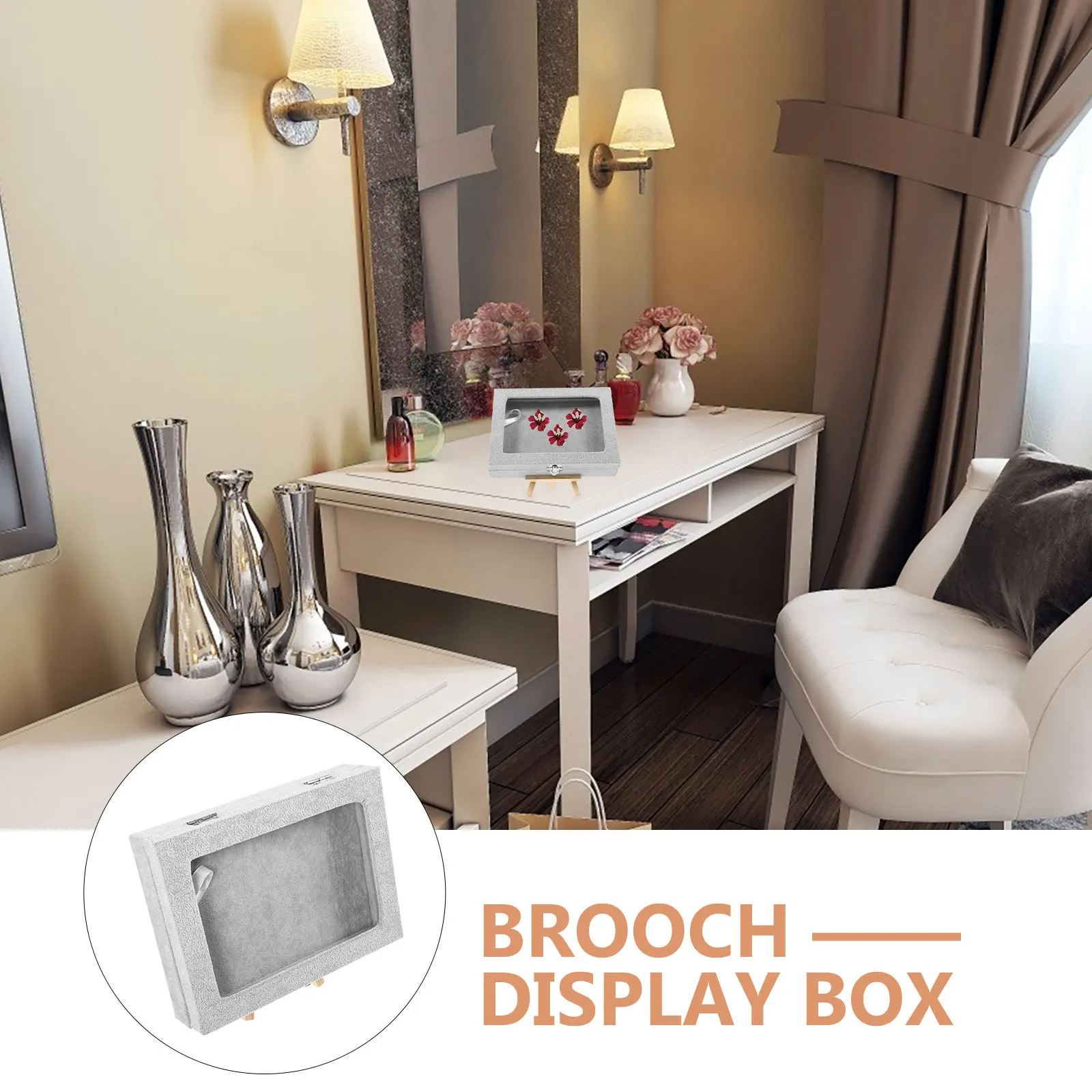 

1Set Clear Window Small Storage Box Brooch Pin Display Case Medal Organizer Jewelry Display Container Desktop Badge Holder