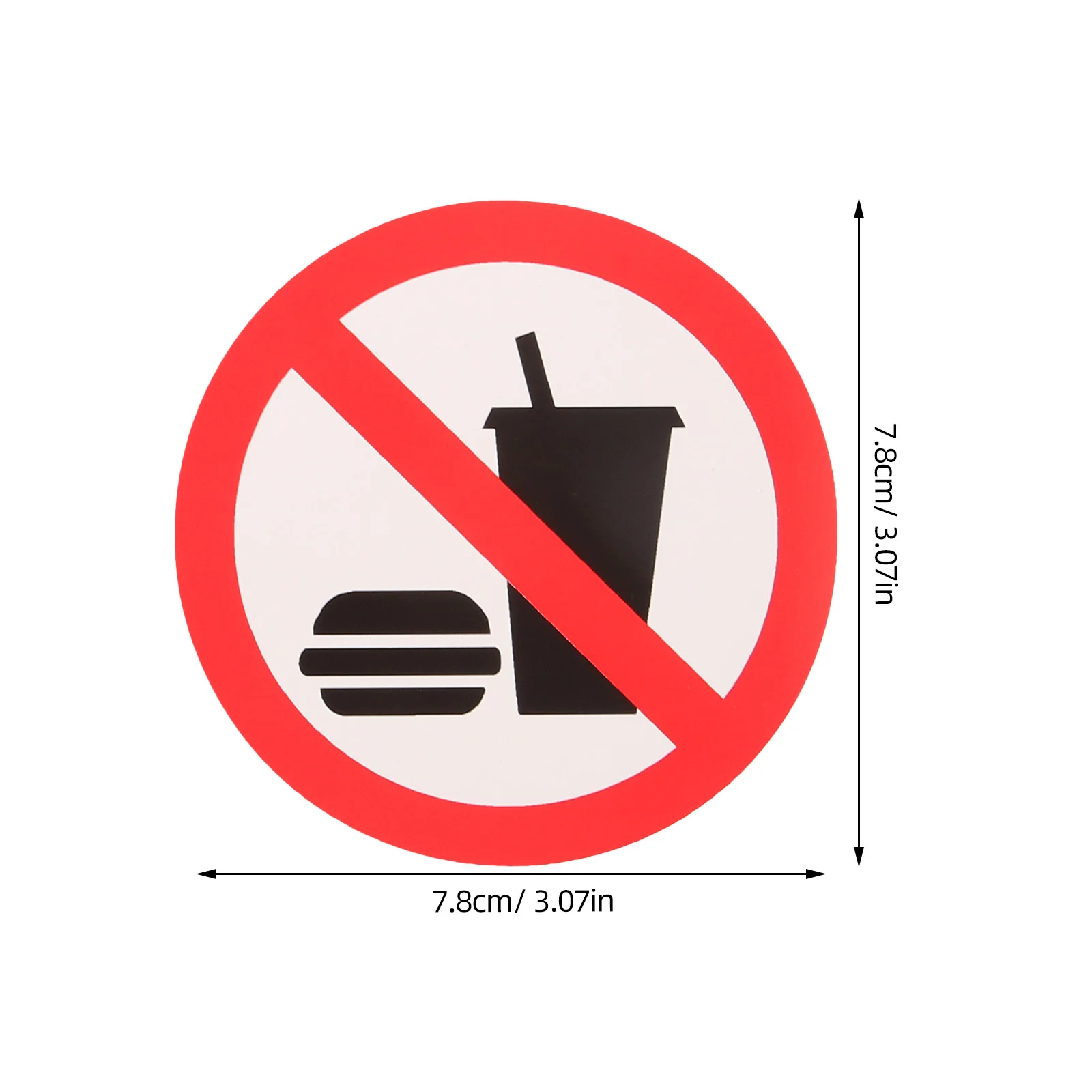 No Eating or Drinking Stickers Applied Food Allowed Pvc Self-adhesive for Office Drinks