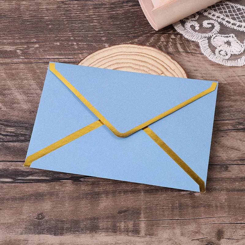100pcs Gilding Envelopes 105x155mm Wedding Invitations Business Supplies Postcard Envelope Giftbox Packaging Storage Stationerys