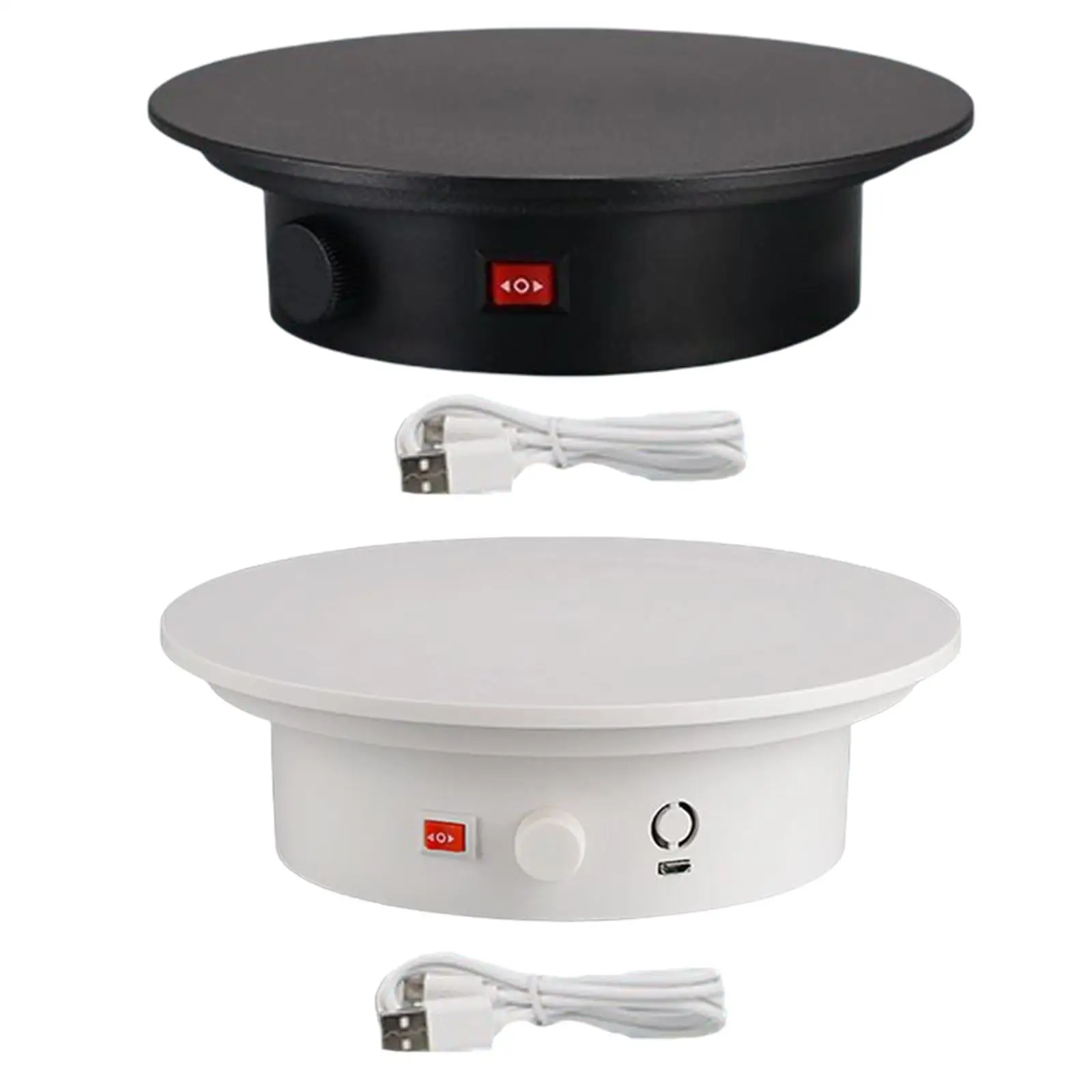 Rotating Display Stand 15kg Load 20cm Collectible Display Revolving Base, 360 Degree Turntable for Live Video Models Cake