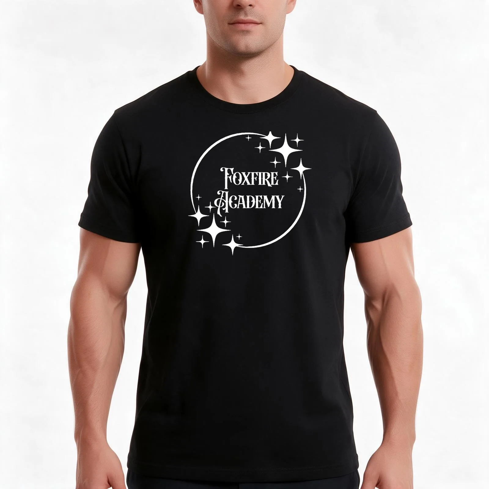 Foxfire Academy T-Shirt, Summer Casual Cotton Tee, Oversized Streetwear Tops, Vintage Graphic Print, Loose Fit Short Sleeve