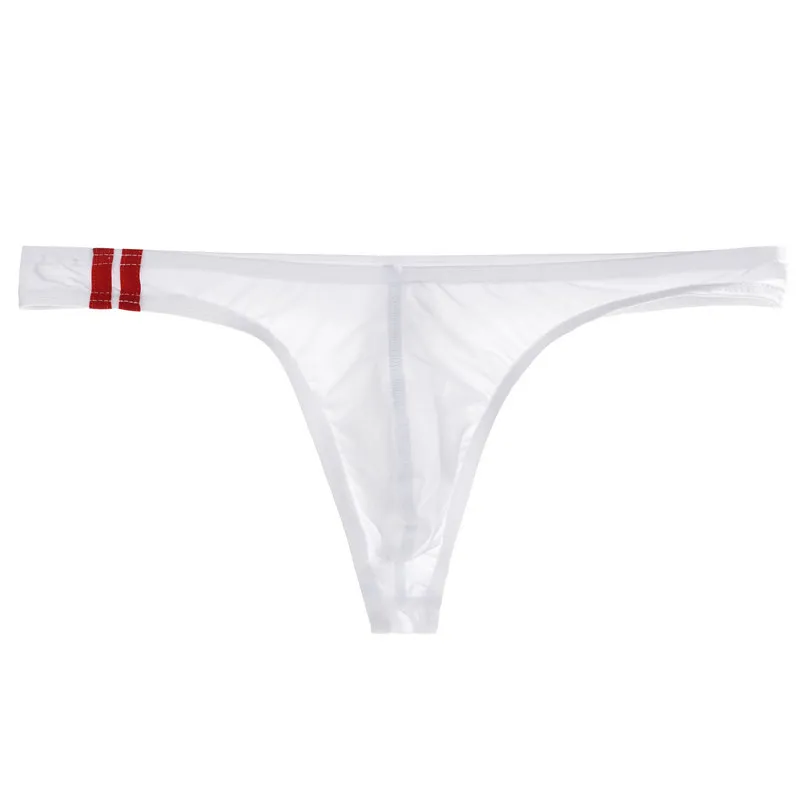 Herren sexy Riemen g String Eis Seide transparente Unterhose ultra dünne niedrige Taille u konvexe Höschen Sommer atmungsaktive Unterwäsche