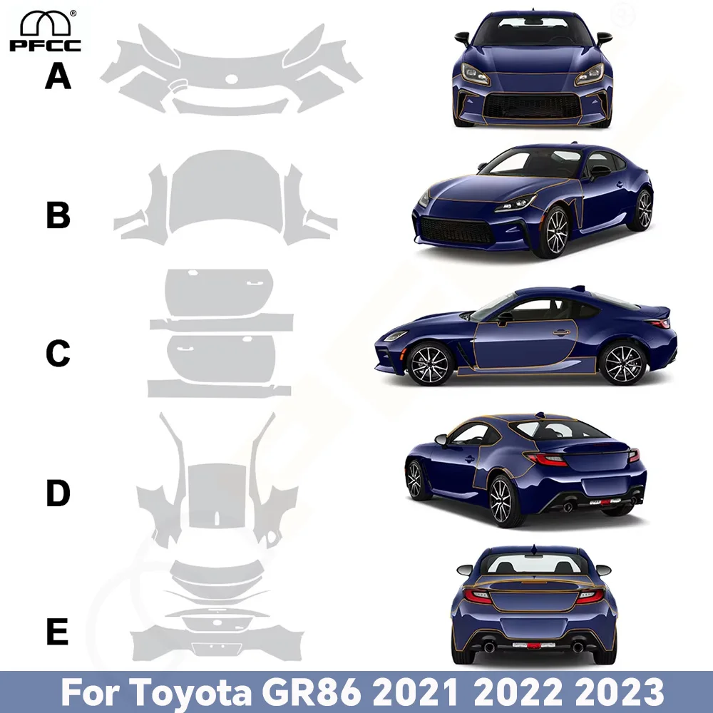 

For Toyota GR86 2021 2022 2023 8.5Mil Pre-cut TPU Paint Protection Film Car Body Bumper Clear PPF Bra Scratch Resistant Sticker