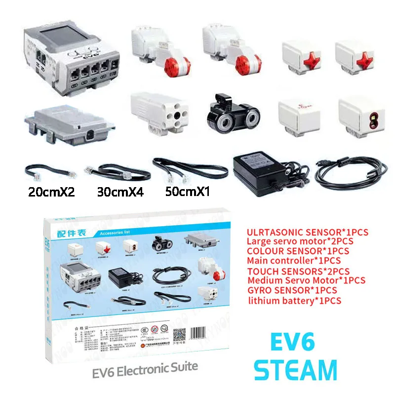 

NEW EV6 Electronic Suite Building Block Programed Robot Compatible with EV3 Graphical Programming Scratch3.0 Robotic 45544 45560