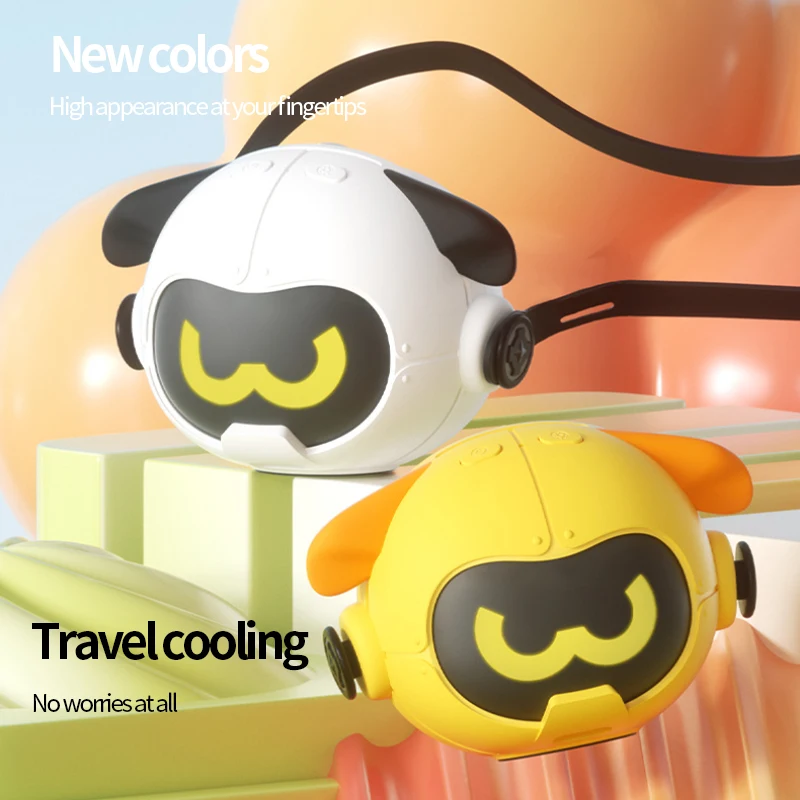 

Портативный мини-ручной мультяшный безлопастной турбо-электрический вентилятор с 3-ступенчатой скоростью ветра, подвесные шейные вентиляторы для улицы, летний маленький вентилятор