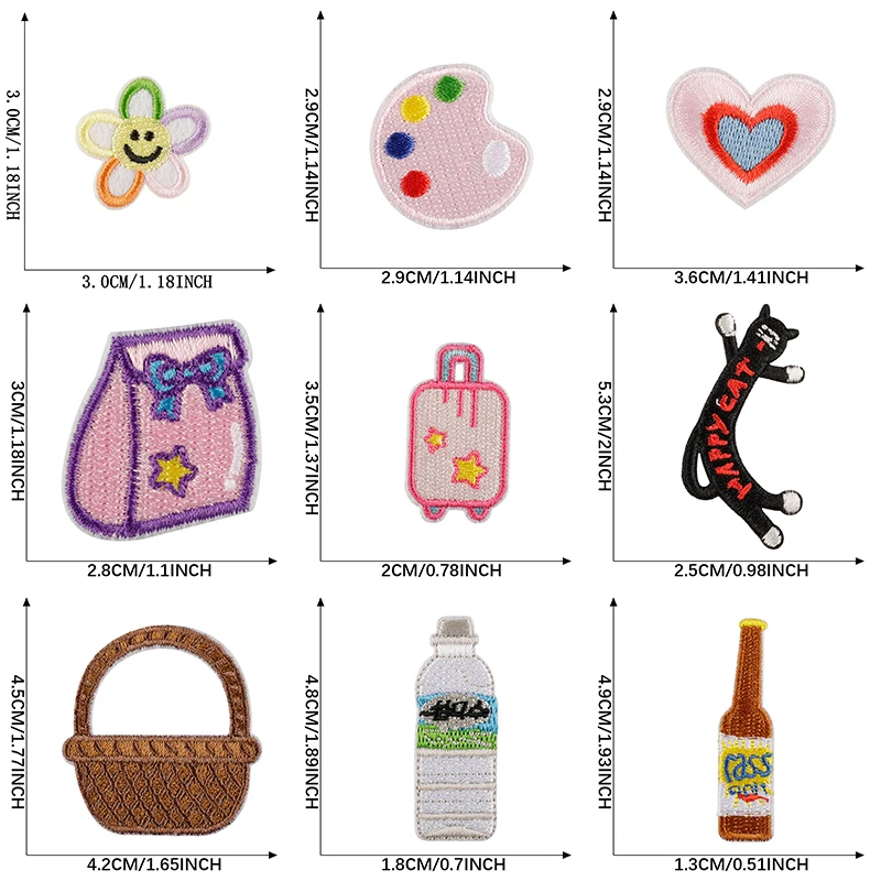 24 Stück Eisen-Patch für Kleidung, bestickt auf Jacke, viele in großen Mengen, niedliche kleine Aufkleber zum Nähen, Packung, Stoffe, Mädchen, Kinder, DIY, Mochila, Katzen – Detail 3