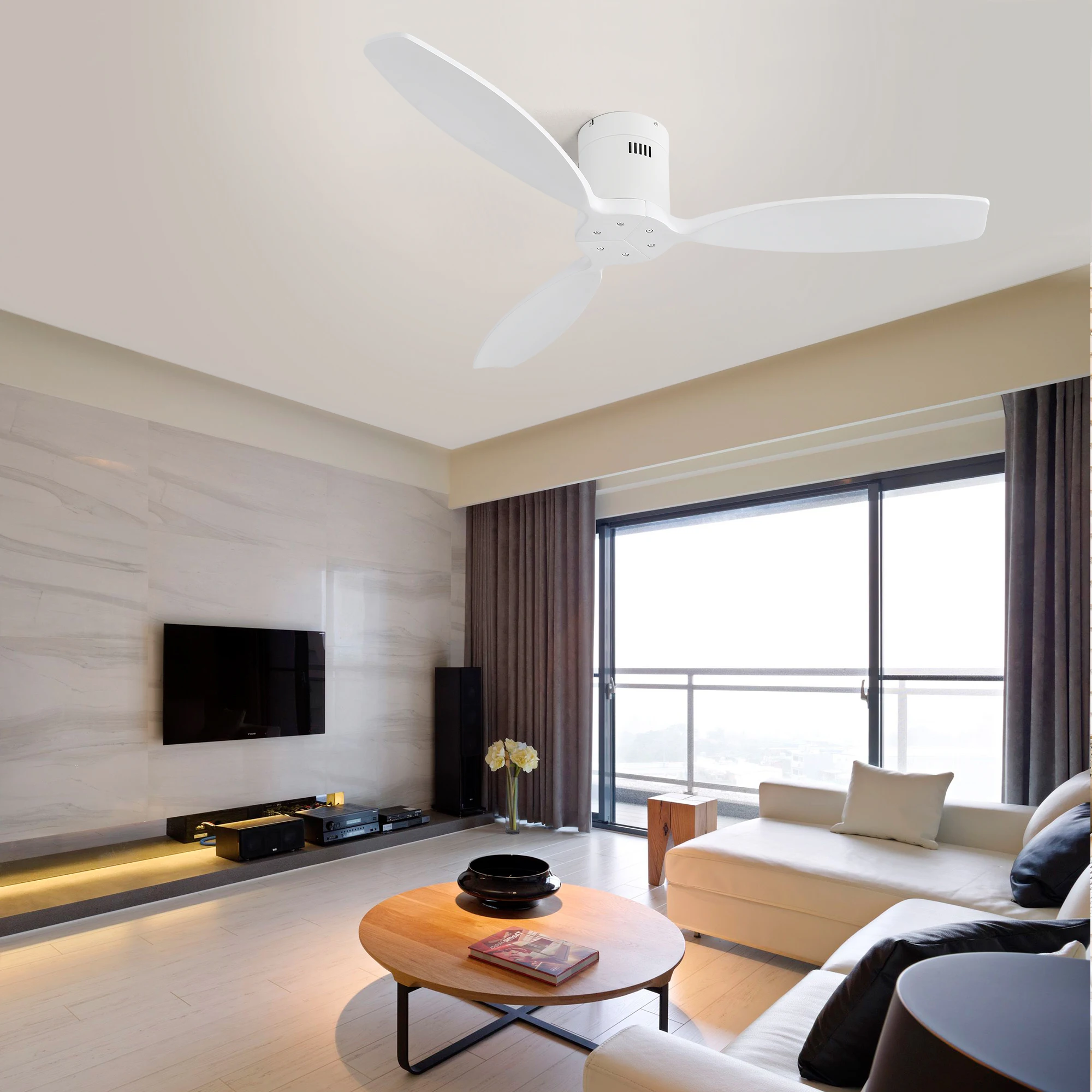 Sofucor Modern 52-inch DC Ceiling Fans With Remote Control Without Light Home Fan