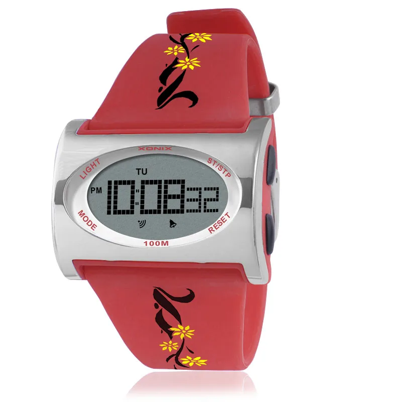 XONIX New Fashion Personality Creative LED Luminous Waterproof 100m Multi-function Girl Student Electronic Watch Female ED
