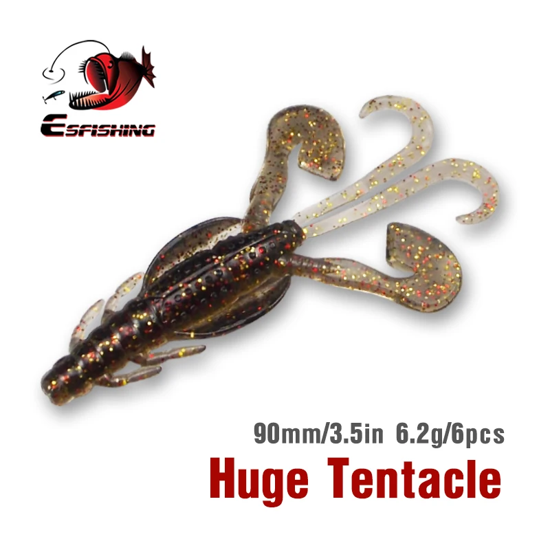 KESFISHING Craw Fishing lures 9cm/6.2g Huge Tentacles Artificial Soft Fishing Baits Bass Lifelike Shrimp Smell