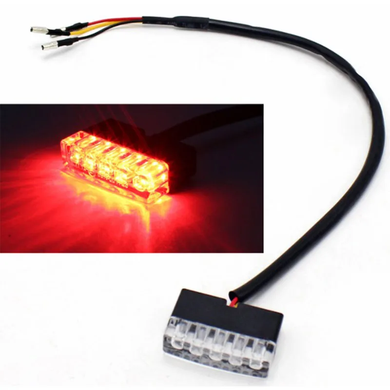 12V Motorcycle Red Rear Tail Light Mini 5 LED Low Power Brake Light Running Light