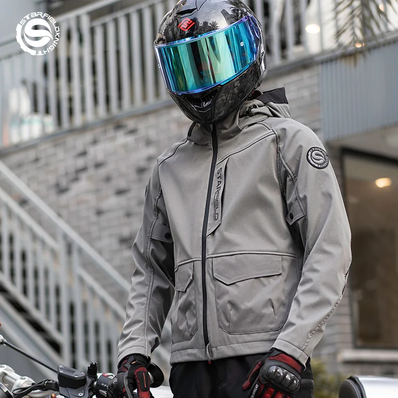 

SFK Motorcycle Men's Jacket Riding Equipment Clothing Spring&Summer Breathable Splash-proof With CE Protective Gears Accessories