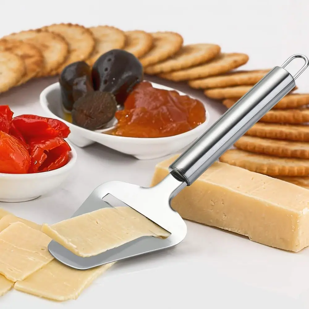 Stainless Steel Cheese Slicer, Heavy Duty Plane Cutter, Non-Stick Cheese Slicer, Knife Server