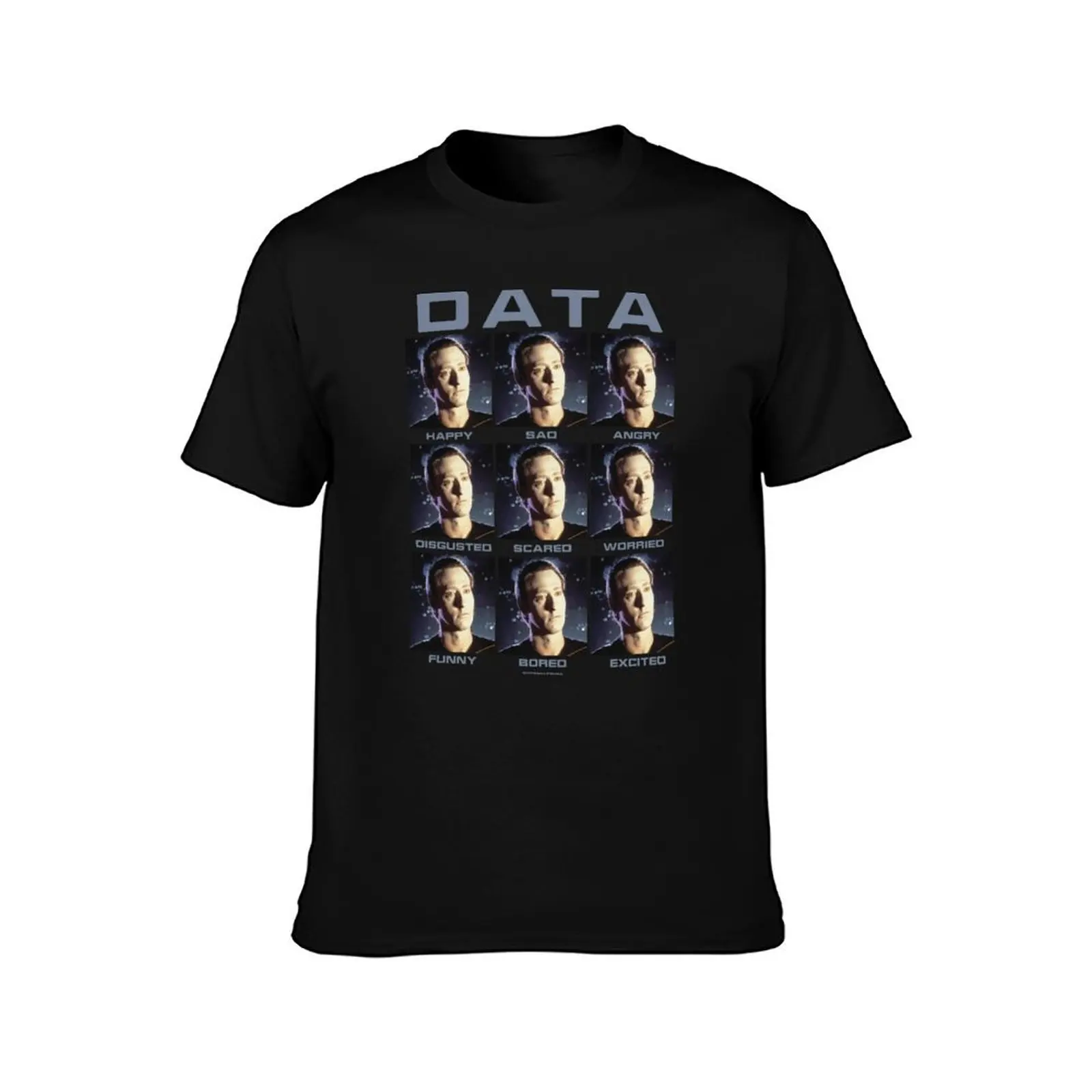 Star Trek Next Generation The Many Emotions Of Data Poster T-Shirt Independence Day Short Sleeve T-Shirt