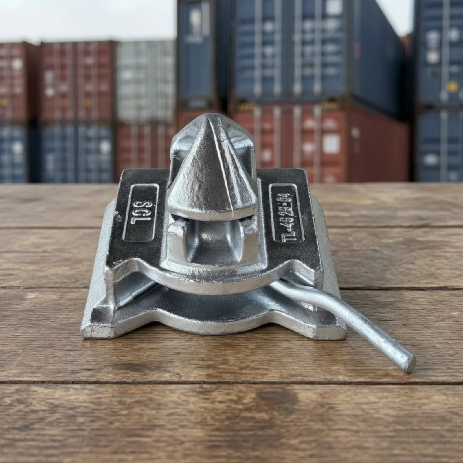 Flat Bottom Shipping Container Lock with Side Lever Galvanized 40cr Steel Tapered Head for Cargo Handling Operations