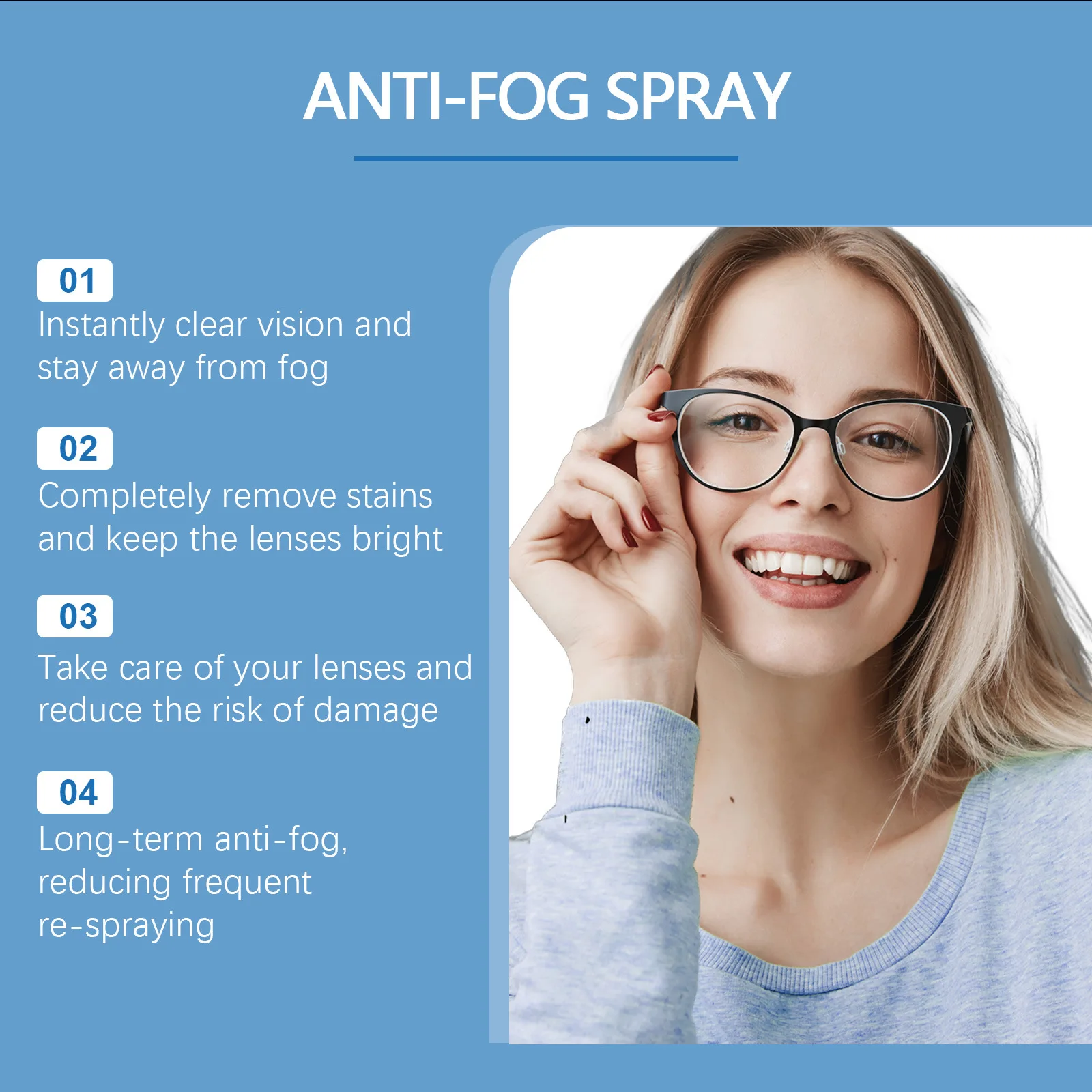 Glasses Lens Cleaner Spray Scratch Removal Portable Eyeglass Polish Oil Dirt Stain Cleaning Water Repellent Glass Polisher Spray