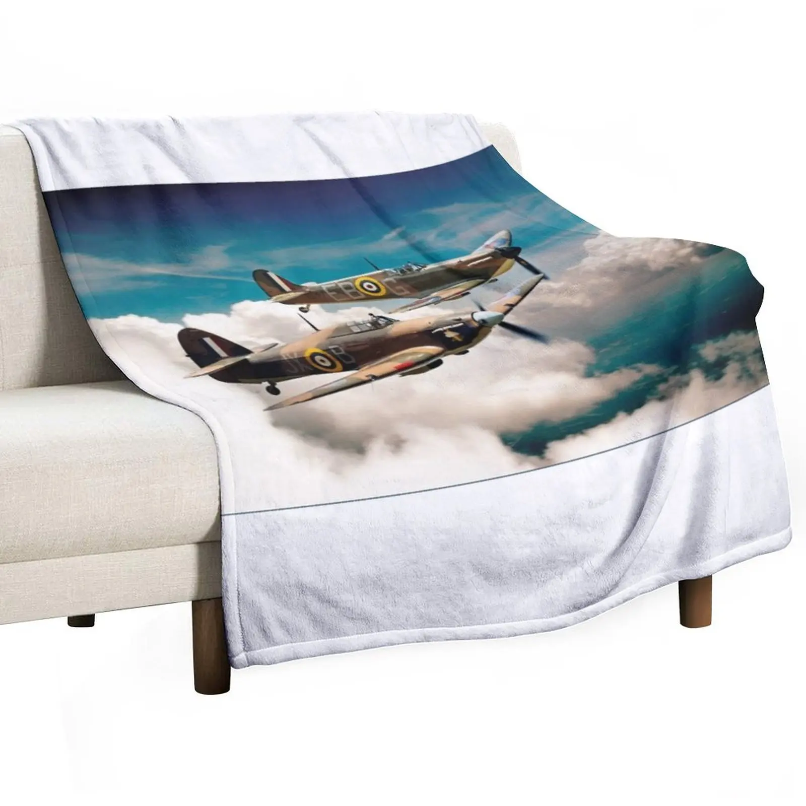 BBMF Spitfire and Hurricane Throw Blanket Soft Plaid Warm Cute Blankets