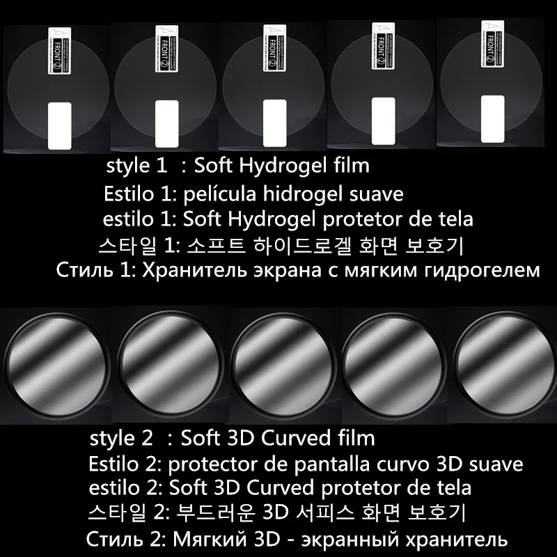 Lot de 5 films protecteurs d'écran incurvés pour Samsung Galaxy Watch Active 2, protection complète en hydrogel souple/3D