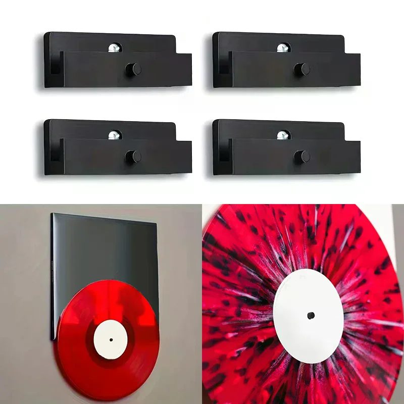 Vinyl Record Display Stand With Album Cover Wall Mount - For, Music Studio, Record Store Decor - Space-Saving Retro