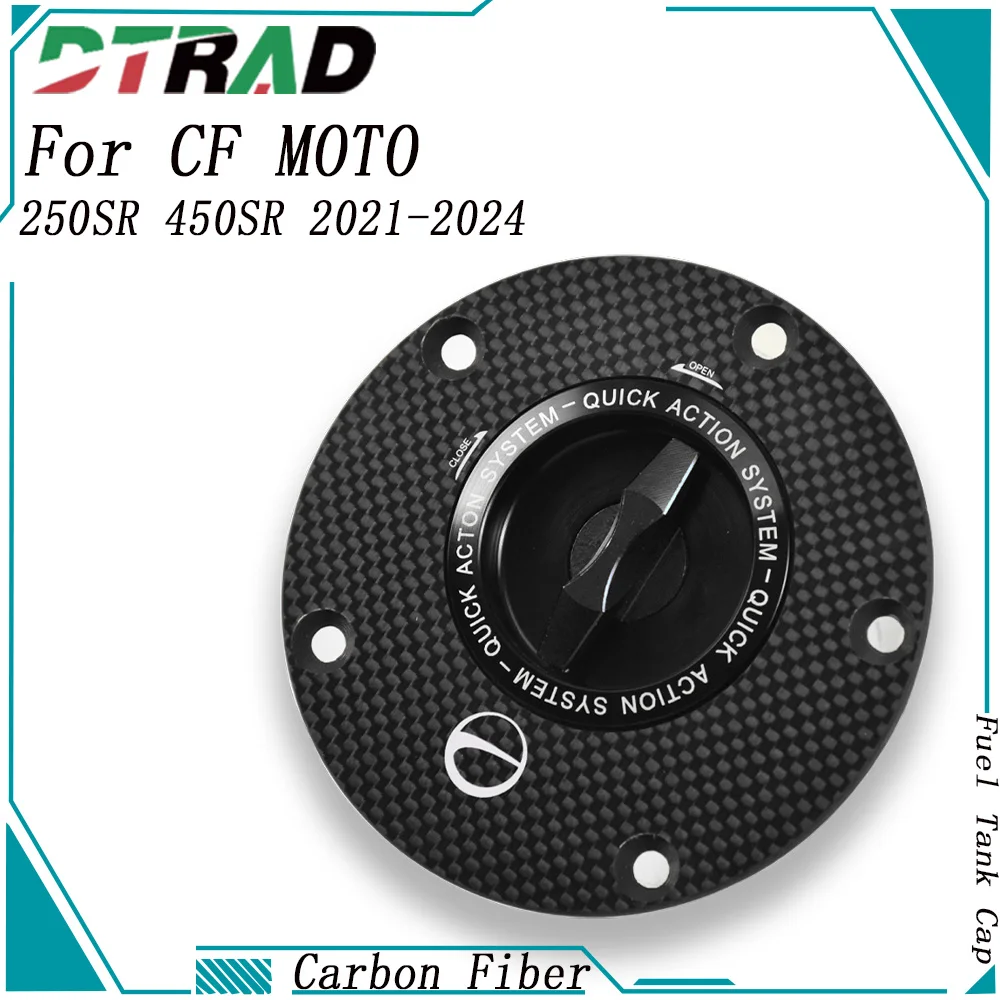 For CF MOTO 250SR 450SR 2021-2024 800NK 250NK 400NK 650NK Carbon Fiber Quick Release Fuel Tank Cap Keyless Airbox Oil Gas Cover