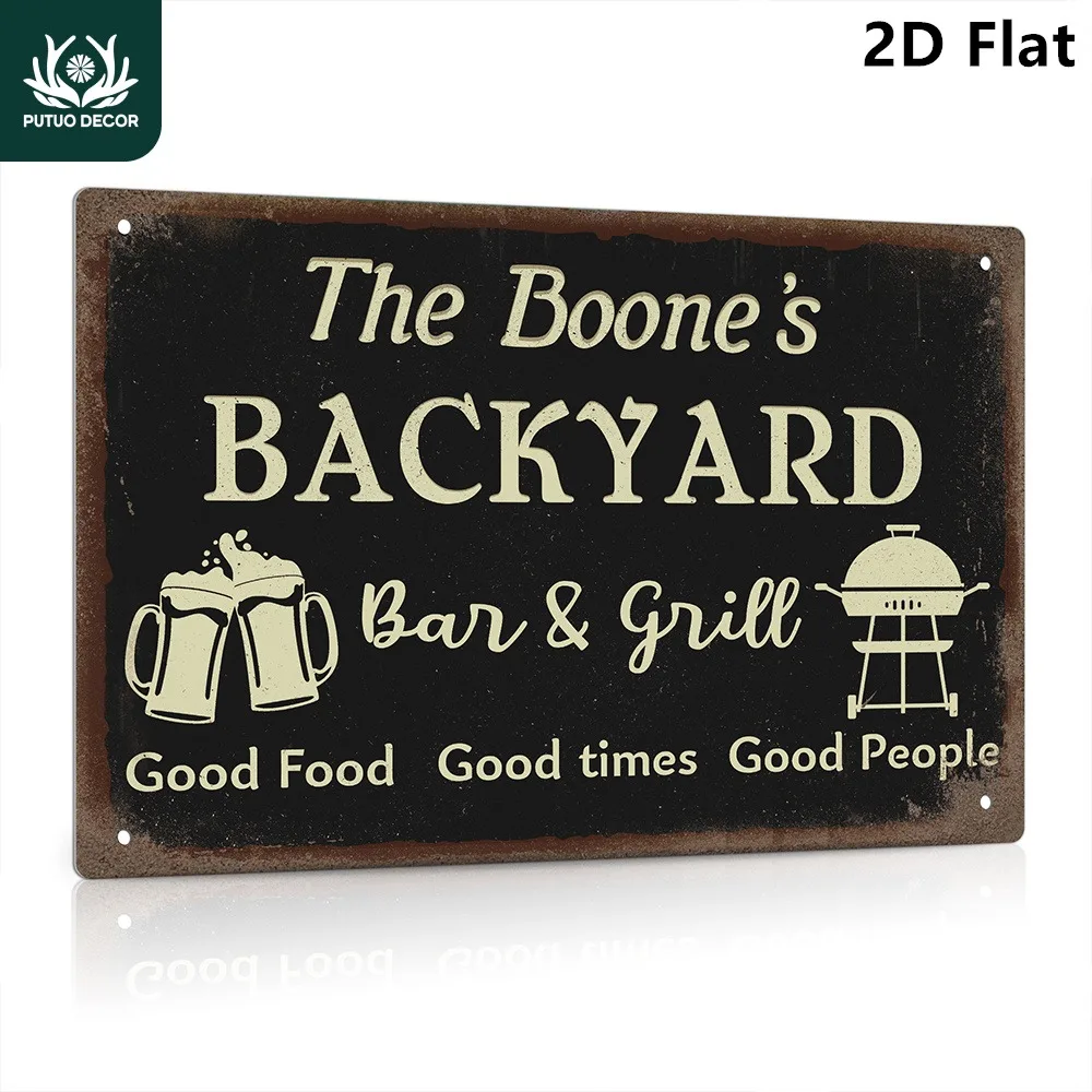 Custom Backyard 2D Flat Metal Sign Putuo Decor Home Yard Vintage Wall Decor Gift