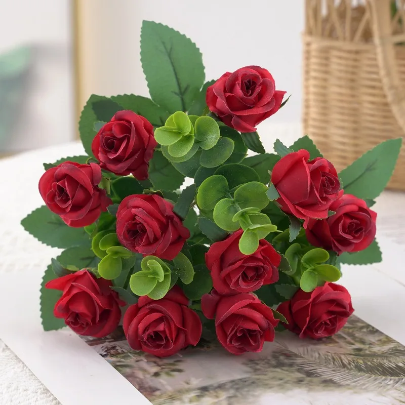 Rose Artificial Flowers Bouquet 30cm Fake Flower Home Room Table Bedroom Decor Garden Wedding Marriage Decoration Vase Ornaments image 4