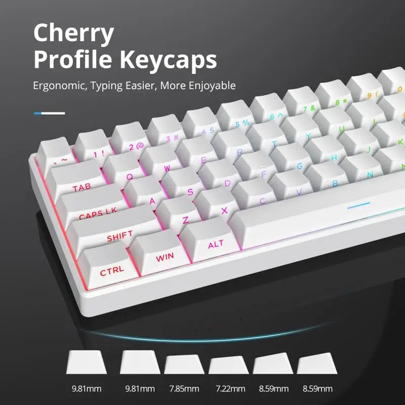134 Keys Double Shot PBT Keycaps Custom White Black Side-lit Shine Through Keycap Cherry Profile for MX Switches Gaming Keyboard