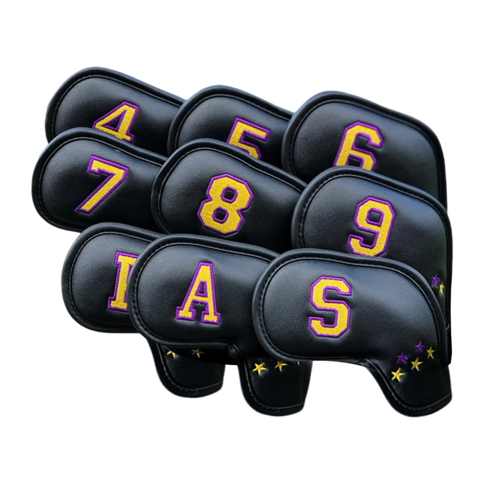 

9 Pieces Golf Iron Headcovers with Number Tags Lightweight 4,5,6,7,8,9 A,S,P Wear Resistant Golf Iron Covers Set Fit Most Irons