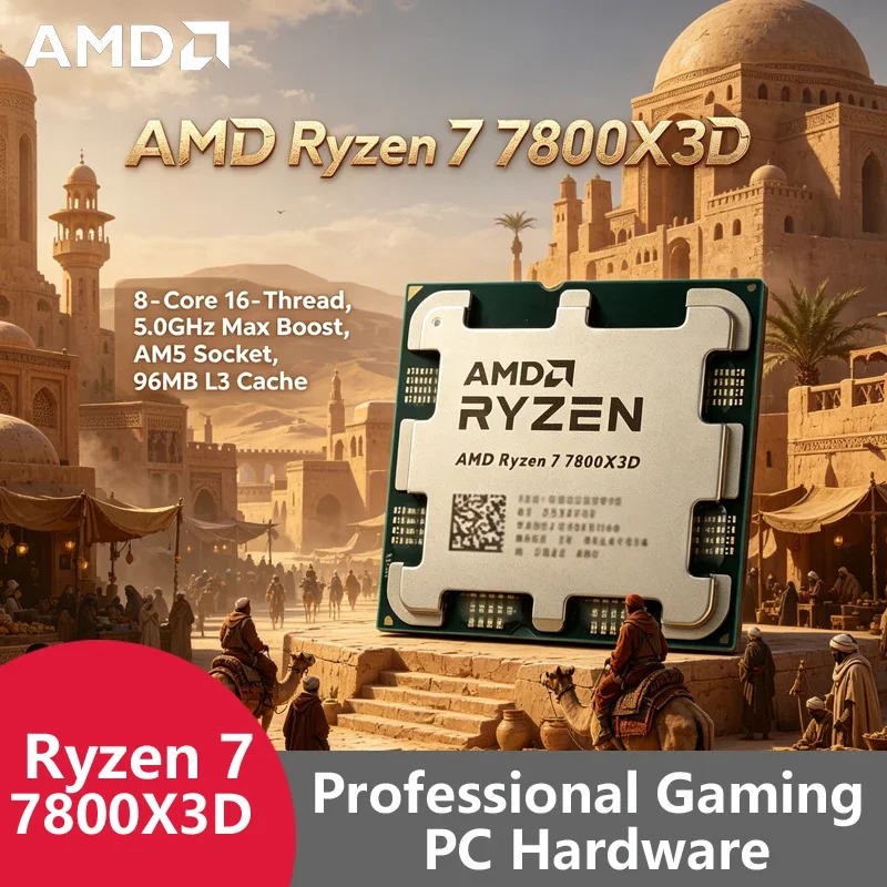 

AMD Ryzen 7 7800X3D Unlocked Tray OEM CPU,8C16T,5.0GHz Boost,5nm,96MB Cache,AM5 High-End Gaming Processor No Cooler