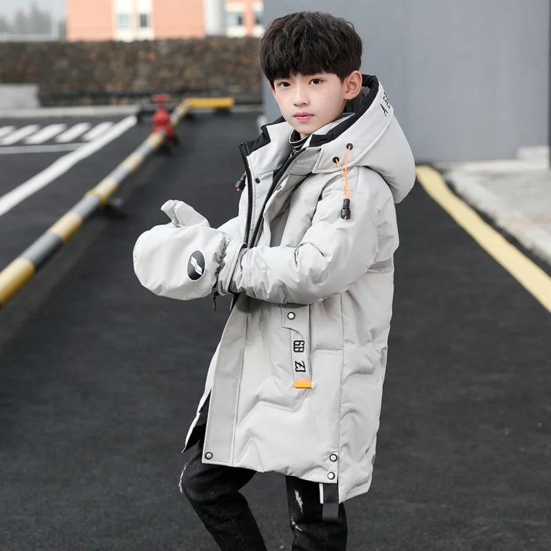 New Children parka kids Winter Down cotton Jacket snowsuit Clothing Big Boy Warm Coat Thicken Outerwear toddler clothes + gloves