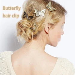 Women's fashion hair accessories hollow butterfly two-tone hair clip girls have every match