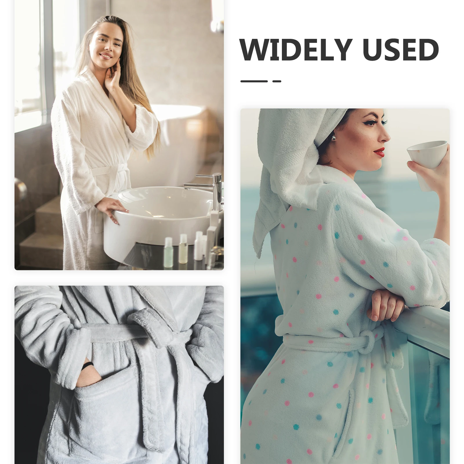 

Bathrobe Flannel Hotel Robe Robe Waist Belt Belt For Hotel Home Replacement Waist Ties White Adjustable Adult Fit