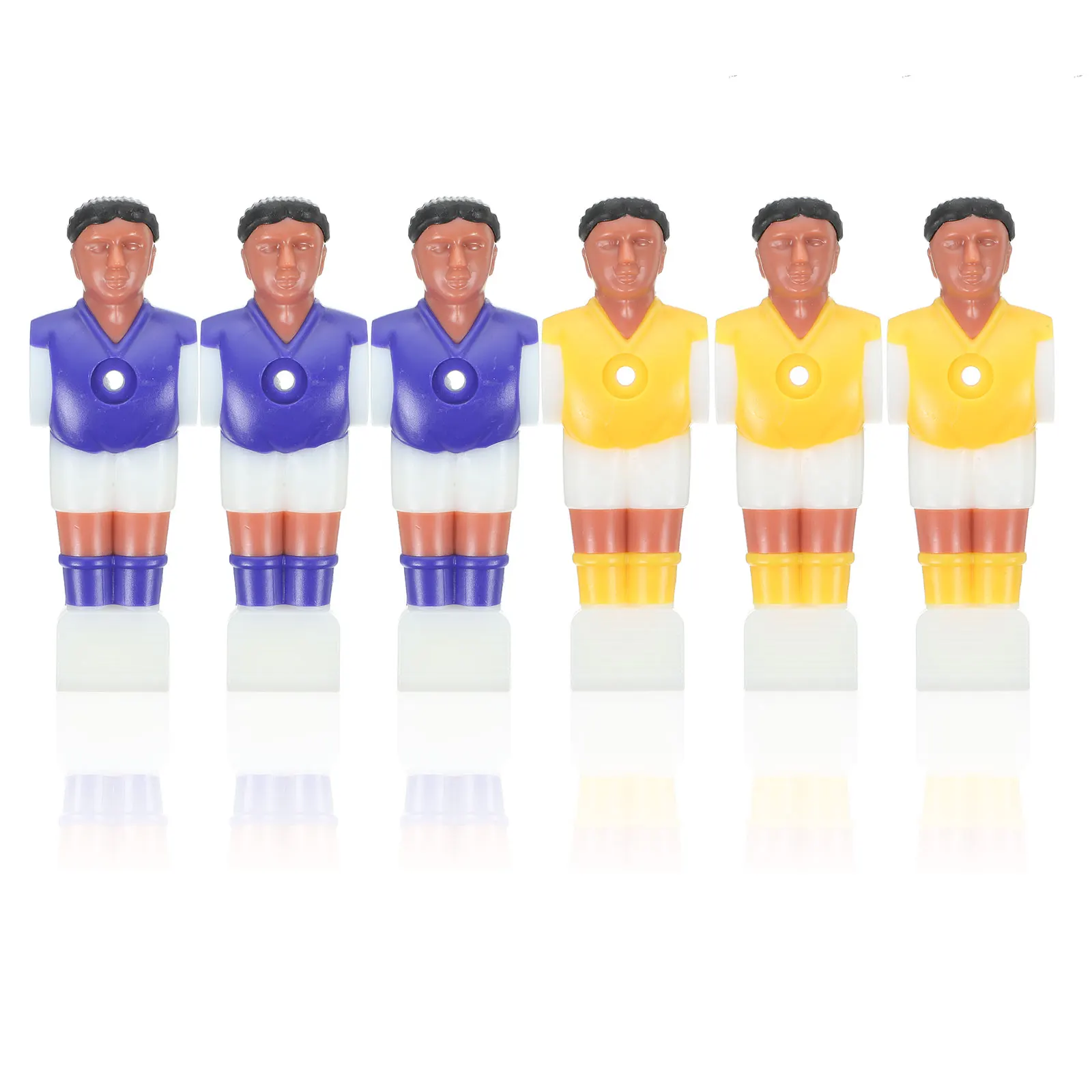 

6pcs Foosball Table Football Man Plastic Soccer Players Durable Replacement For Standard Rods Tournament Style Kids Mini