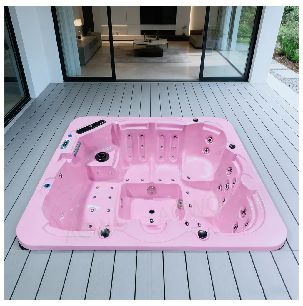 Drop In Outdoor Jacuzziss Swim Spa Custom Pink Pool Spa Tv Yacuzzis Whirlpool Outside Jakuzi Outdoor5 Person Spa Tubs Sauna Room