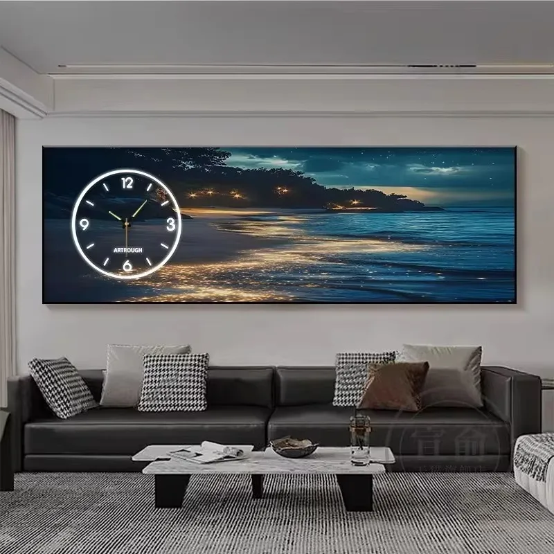 Smartlife Large Luxury Clock Nordic Voice Activated Modern Living Room Wall Clock Led Aesthetic Reloj Pared Wall Decor