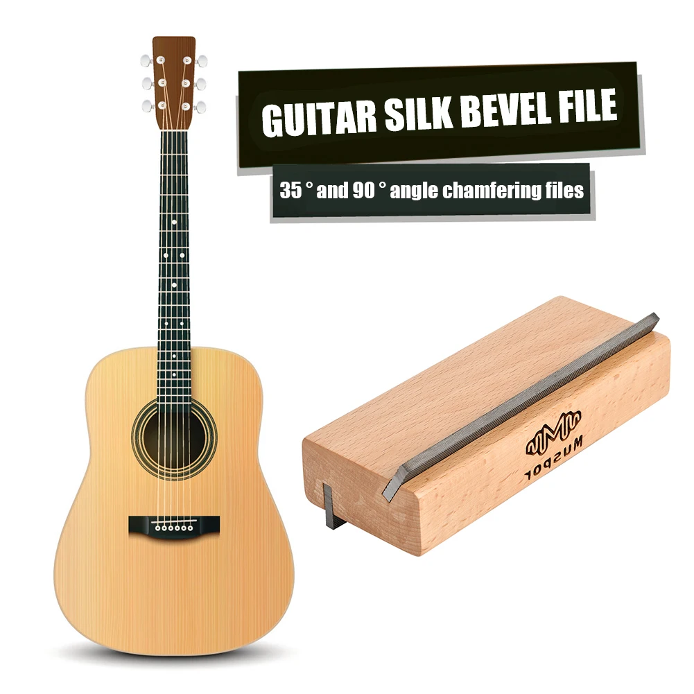 for Muspor 2 in 1 Guitar Fret Crowning End Bevel-Flush Files Guitarra Luthier Tool