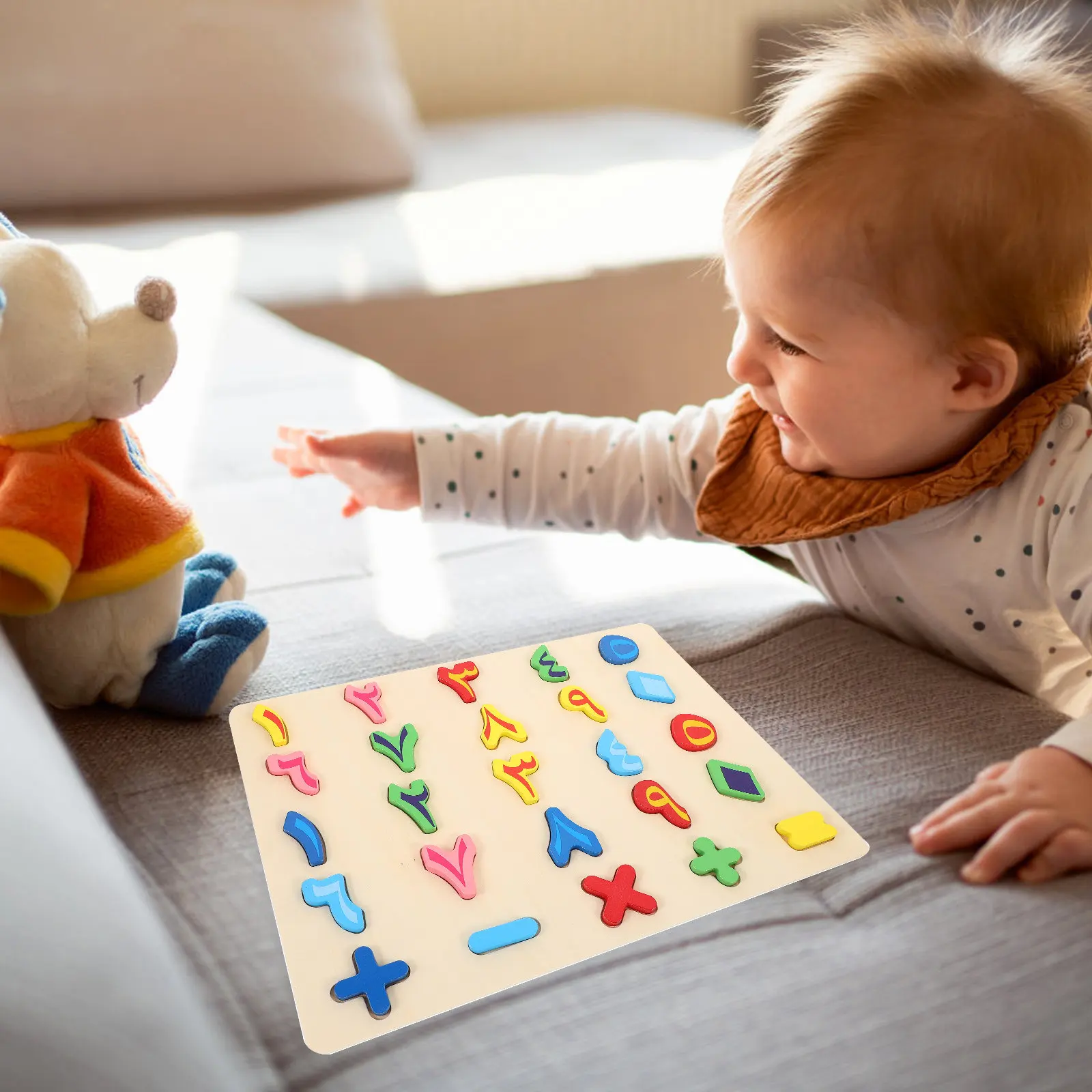 

1Set Kids Educational Arabic Number Wood Puzzle Early Learning Cognitive Development Preschool Matching Puzzle Wooden Toddler