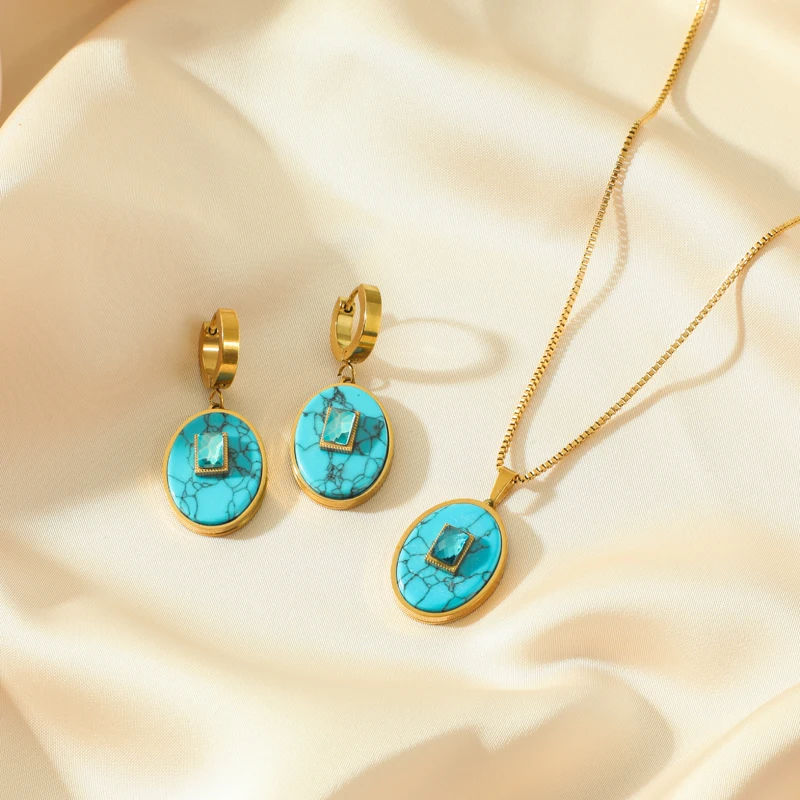 EILIECK 316L Edelstahl Phoenix-Blumen-Kreuz Geometrische Halskette Ohrringe für Damen Modisches Wasserdichtes Schmuckset Hochzeit – Detail 16