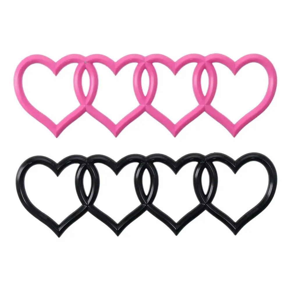 ABS 3D Love Heart Logo Black,Pink 8.58*2.76in Rear Trunk Emblem Car Exterior Emblems for Audi A3 A4 A5 A6 A8 TT R8 Q3 Q5 Q7